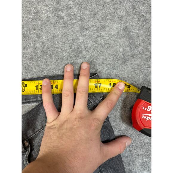 Vintage Y2K Evisu Straight Jeans Mens 34 Gray Denim Faded Hip Hop Baggy Relaxed - Picture 4 of 7